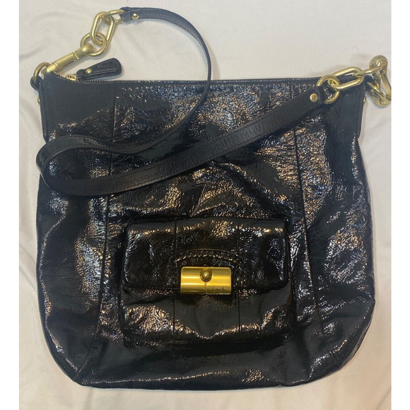 Coach Kristin Patent Leather Hobo Shoulder Bag AND Trifold wallet preowned - Picture 1 of 16